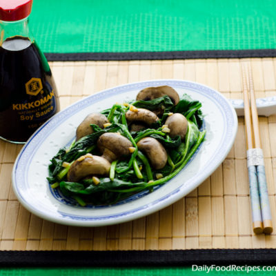 Chinese Spinach And Mushroom Stir Fry