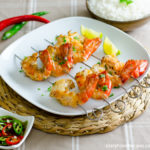 Grilled Jumbo Shrimp (King Prawns) with Lemon & Chili Dip