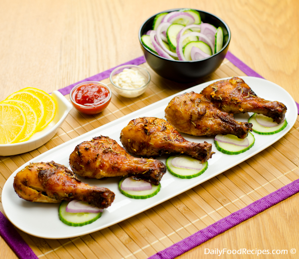 Honey & Mustard Baked Chicken Drumsticks